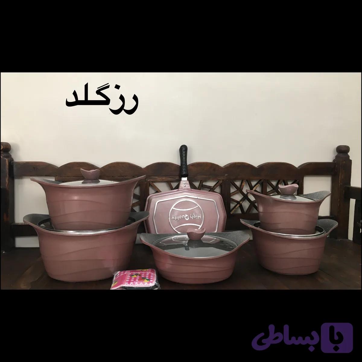 سرویس قابلمه ۱۵ پارچه چدن گرانیت هبرون