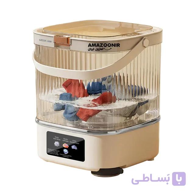 ماشین لباسشویی مینی گرین لاین 12 لیتری قابل حمل با سبد آبگیر مدل GL-WM14 — تصویر 1