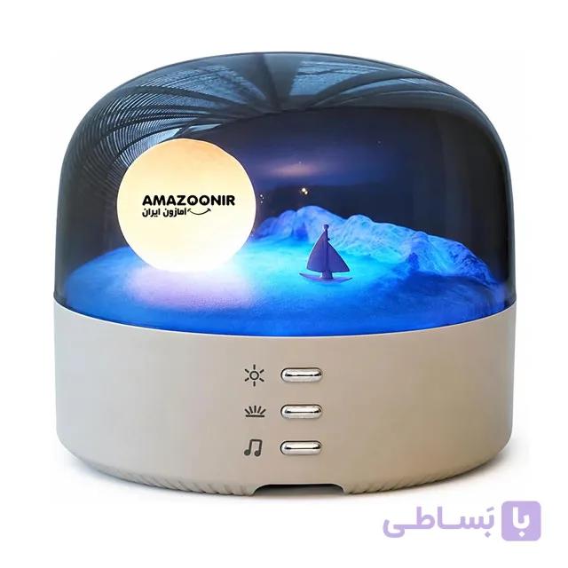 چراغ شارژی رومیزی دکوراتیو طرح ماه با اسپیکر بلوتوثی مدل LJC-212 — تصویر 1