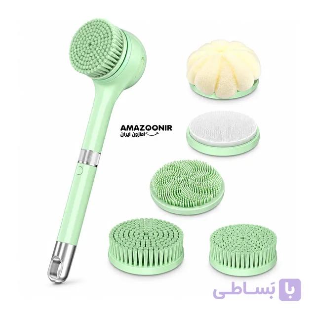 برس شست‌وشوی بدن برقی شارژی با ۵ سری قابل تعویض — تصویر 1