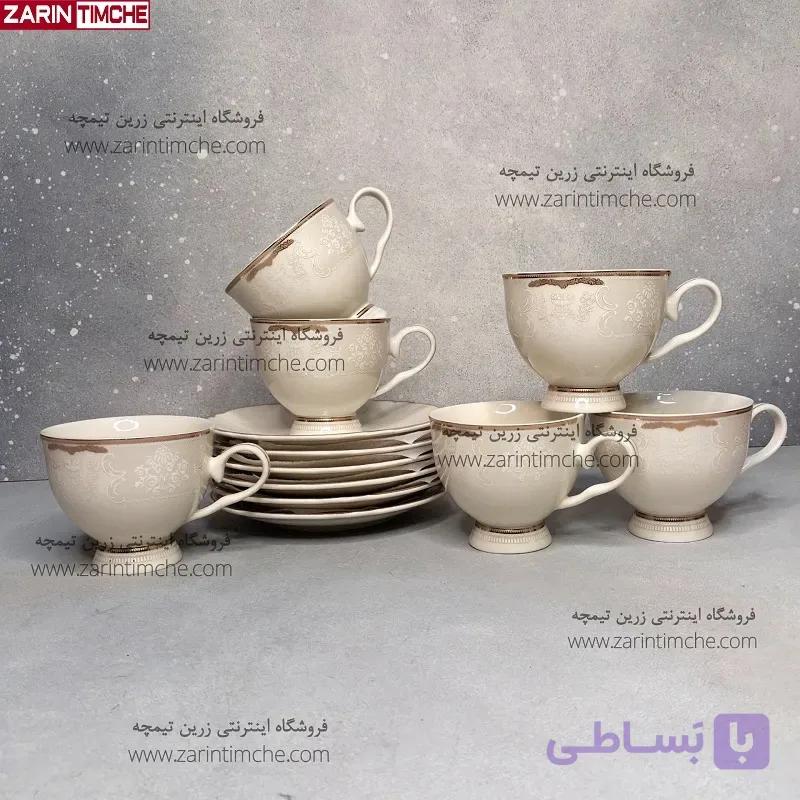 فنجان و نعبلکی چایخوری نیوبن چاینا برند اودیسه کالکشن ماربلا کد 8019 — تصویر 1