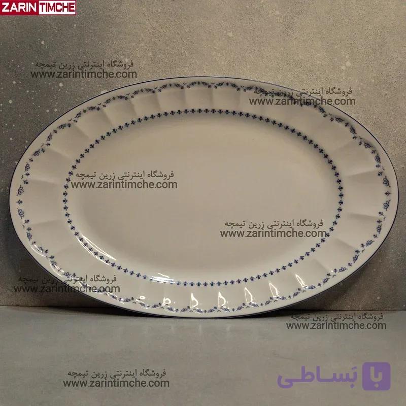 دیس سایز 42 چینی زرین مدل فرانسیس سرمه ای