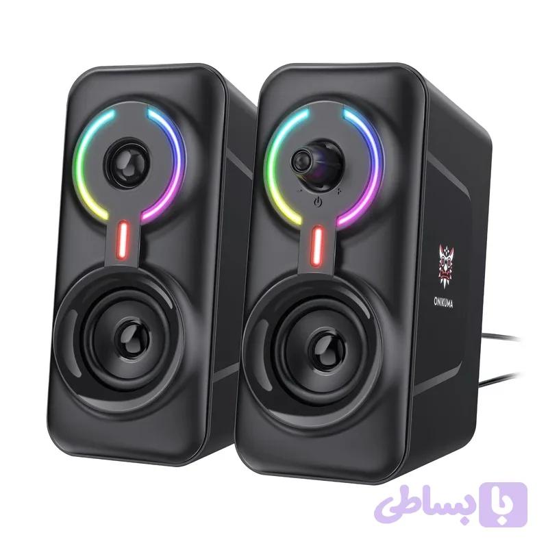 اسپیکر دسکتاپ اونیکوما مدل Onikuma L6 | صدای ۱۰ وات با بلوتوث ۵.۰ و نورپردازی RGB