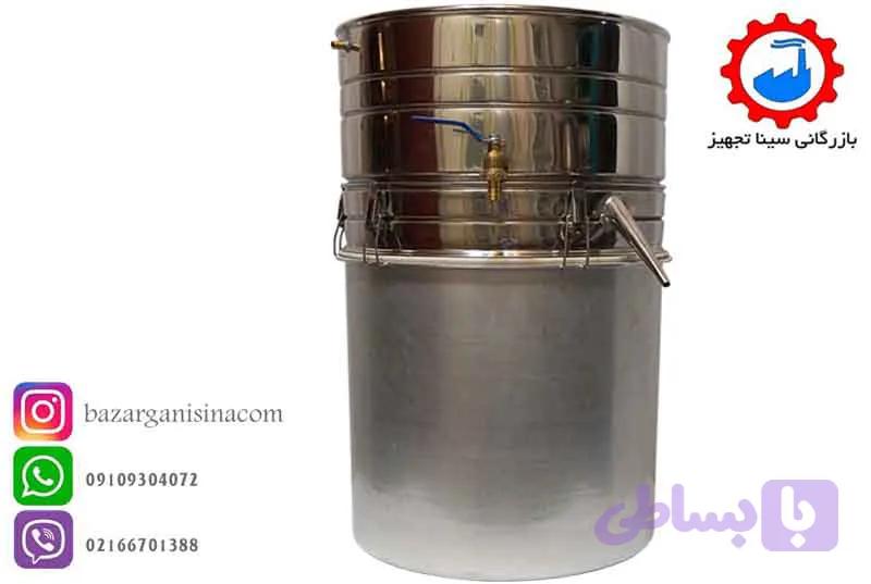 دستگاه عرق گیری یا گلاب گیری سایز 5 ( 50 لیتری اسمی ) لوله کوتاه