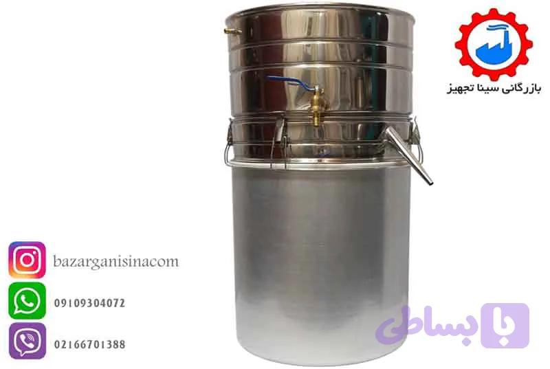 دستگاه عرق گیری یا گلاب گیری سایز 4 ( 40 لیتری اسمی ) لوله کوتاه