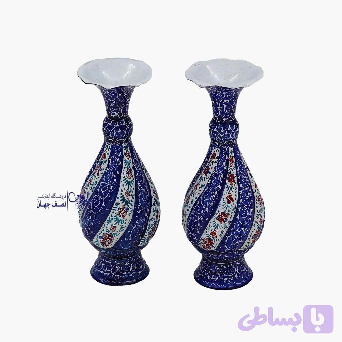 مینا کاری جفت گلدان کد mg161