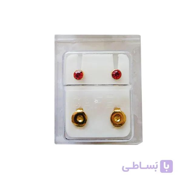 گوشواره طبی ساکا با روکش طلای 24عیار با قیمت استثنایی