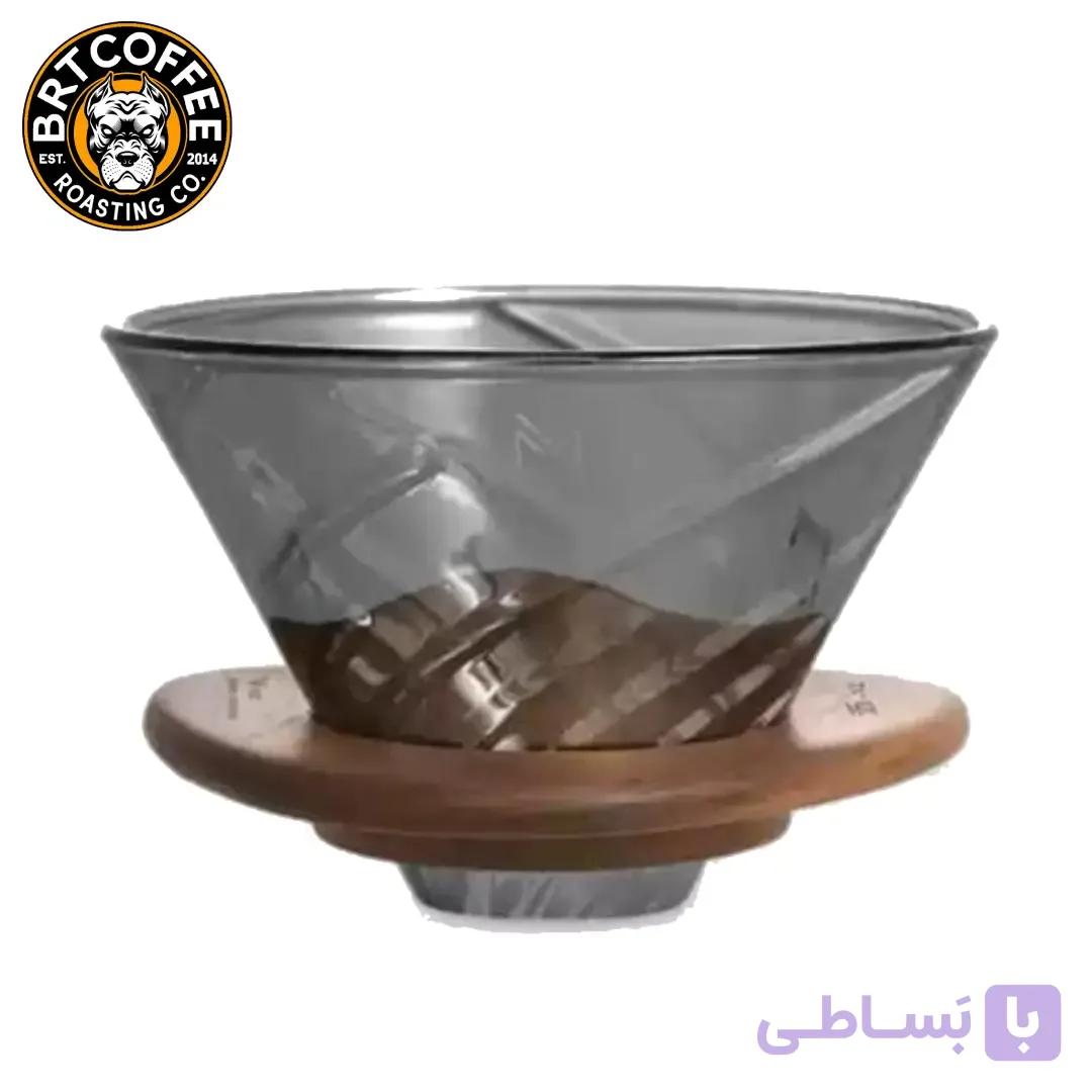 v60 پیرکس با پایه چوبی دودی برند Muvna — تصویر 1