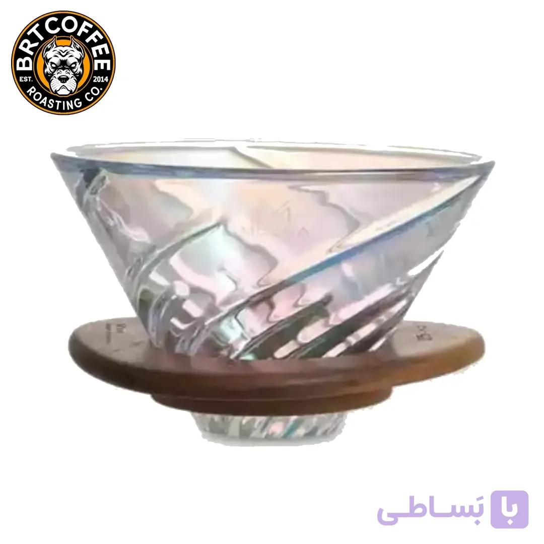 v60 پیرکس با پایه چوبی هفت رنگ برند Muvna — تصویر 1