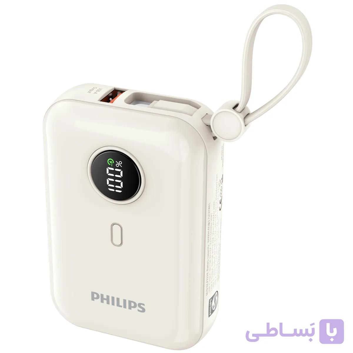 پاوربانک فیلیپس مدل DLP2228C ظرفیت10000میلی آمپرساعت گارانتی 24 ماهه سی آوا — تصویر 1