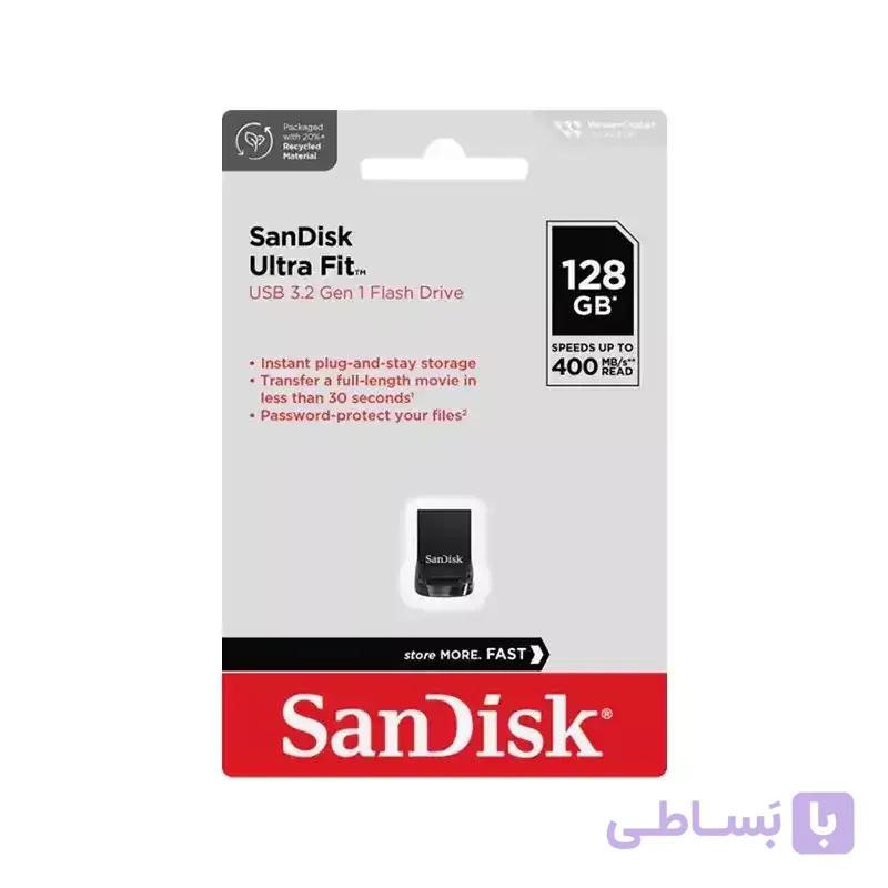فلش مموری سن دیسک مدل Ultra Fit USB3.2 ظرفیت 128 گیگابایت — تصویر 1