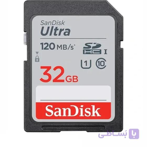 کارت حافظه SDHC سن دیسک مدل Ultra کلاس 10 استاندارد UHS-I U1 سرعت 120MBps ظرفیت 32 گیگابایت — تصویر 1