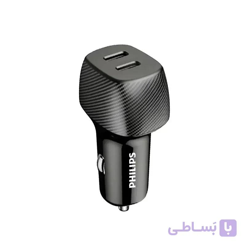 شارژر فندکی فیلیپس مدل DLP5522C Dual Port USB-C توان 60w گارانتی 24 ماهه سی آوا بدون کابل — تصویر 1