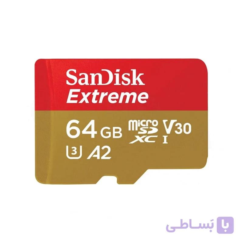 کارت حافظه microSDXC سن دیسک مدل Extreme کلاس A2 استاندارد UHS-I U3 سرعت 170MBps ظرفیت 64 گیگابایت — تصویر 1
