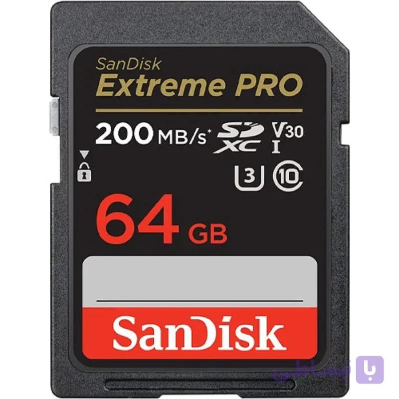 کارت حافظه SDXC سن دیسک مدل Extreme Pro ظرفیت 64 گیگابایت کلاس 10 استاندارد سرعت 200 مگابایت — تصویر 1