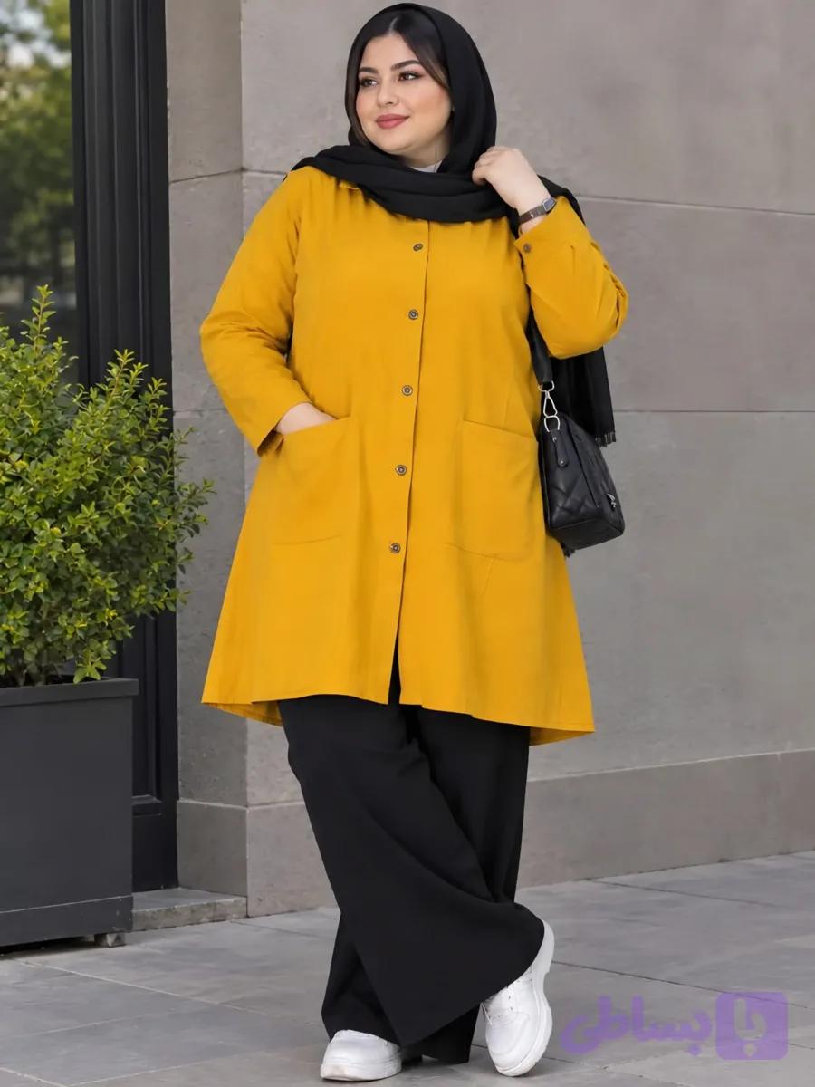 مانتو کتان سایزبزرگ