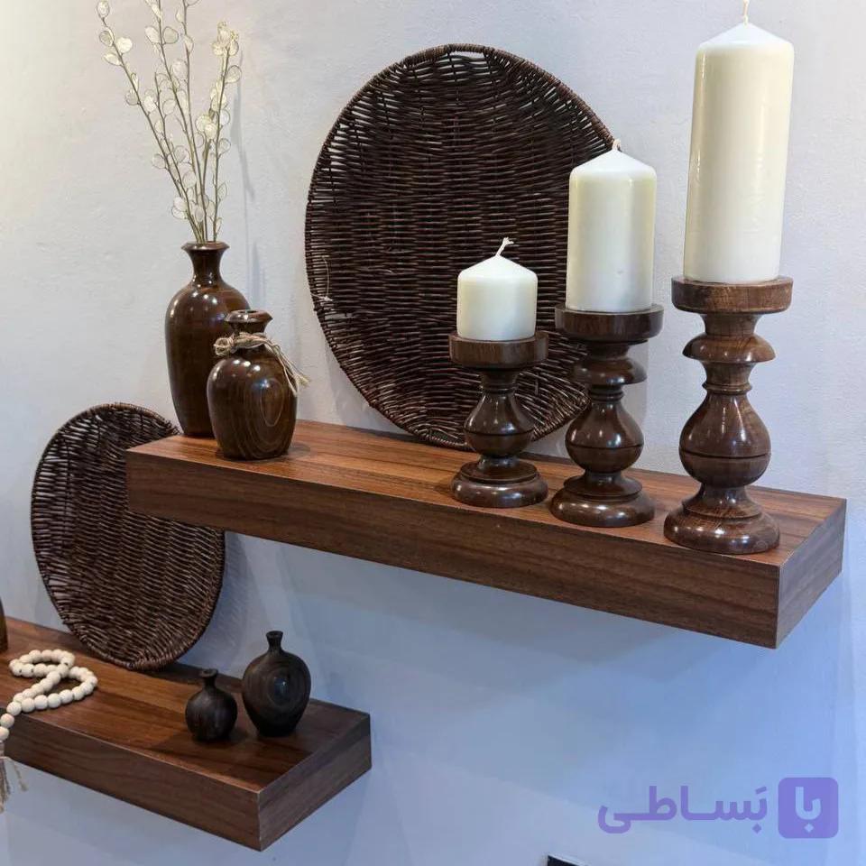 شلف دیواری و طاقچه ۶۰ سانتی متری با پایه مخفی — تصویر 1