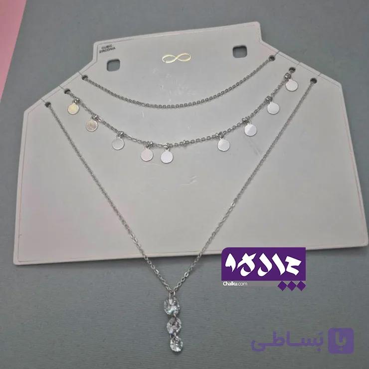 گردنبند پولکی نقره ای