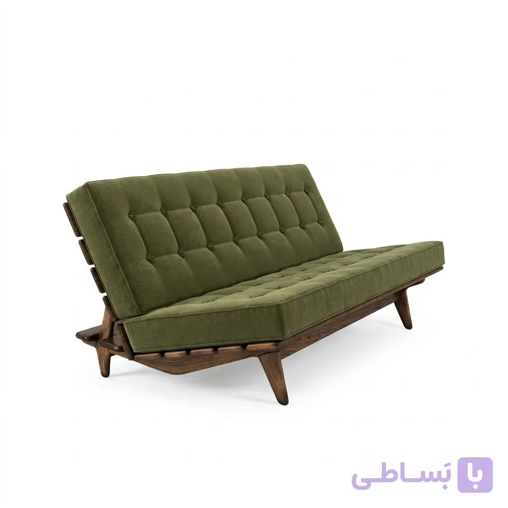 کاناپه چوبی مدرن مینیمال سه نفره مدل ایتال — تصویر 1