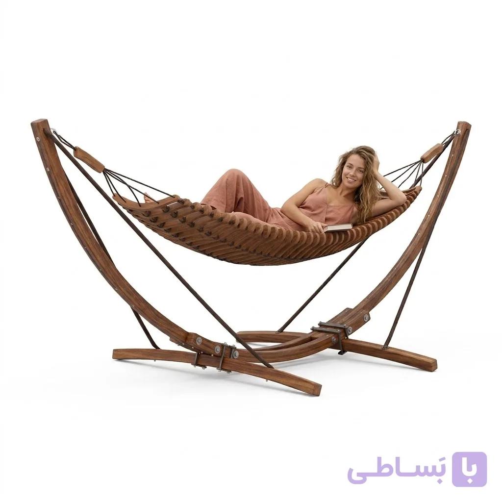 ننو چوبی ریلکسی مدل ماه چوب — تصویر 1