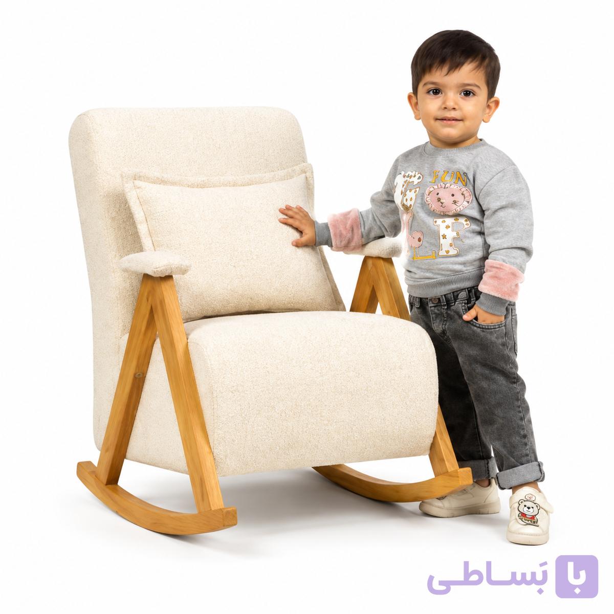 صندلی راک بچه گانه چوبی مدل نیلو — تصویر 1