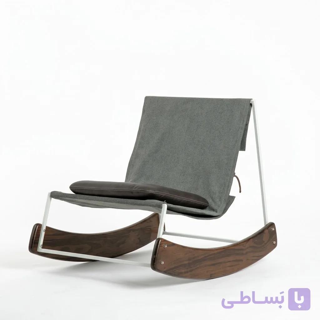 راکینگ چیر چوب و فلز مدل نومد — تصویر 1