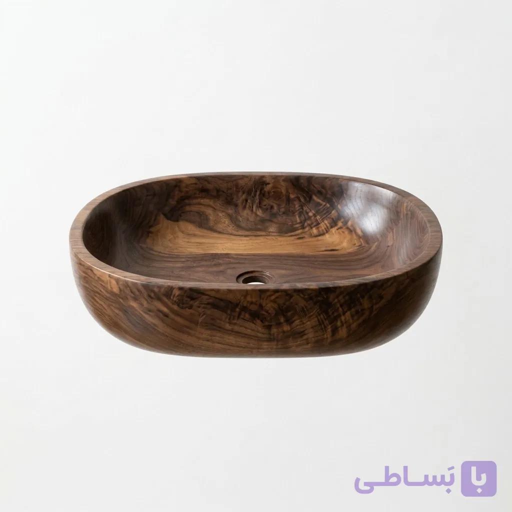کاسه روشویی چوبی روکار مدل آبان — تصویر 1