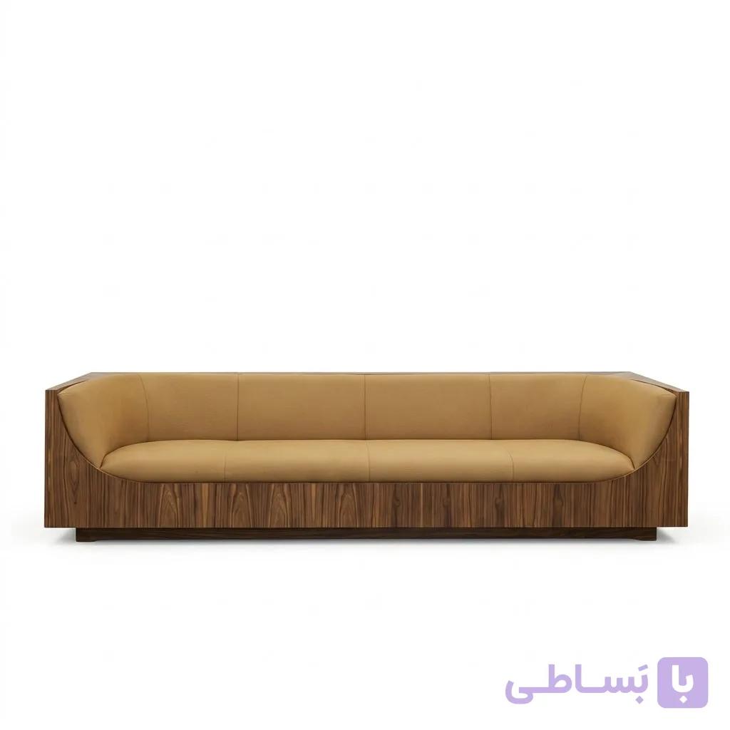 کاناپه راحتی ۳ نفره تمام چوب مدل بوکله — تصویر 1