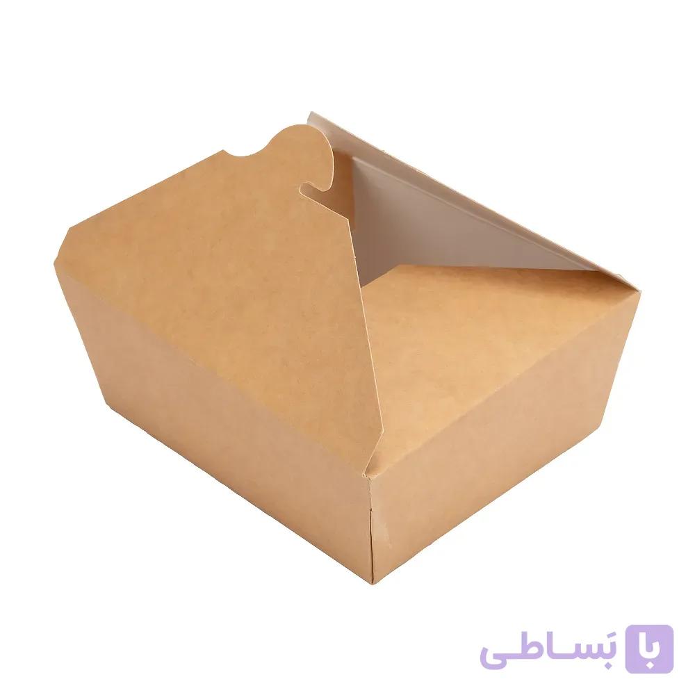 ظرف یکبار مصرف لانچ باکس کرافت بزرگ درب دار طب پلاستیک — تصویر 1