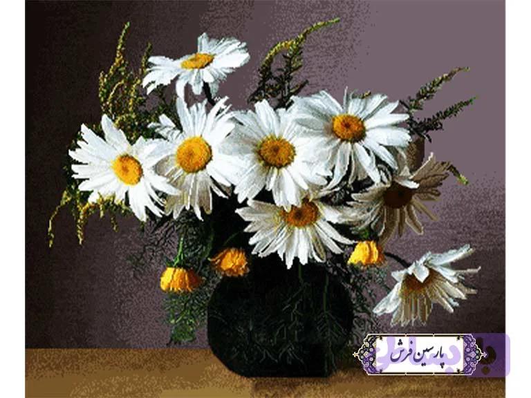 نخ و نقشه تابلو فرش طرح گل های داوودی – کد NG1666