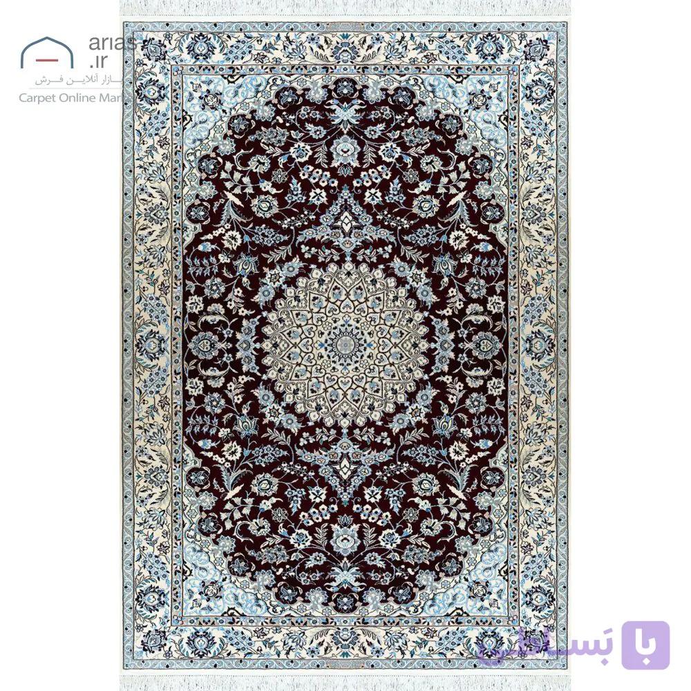 فرش دستباف نایین لاکی ۶ لا گل ابریشم – قالیچه (۱۳۰ × ۲۰۰ سانتی‌متر) کد D28162