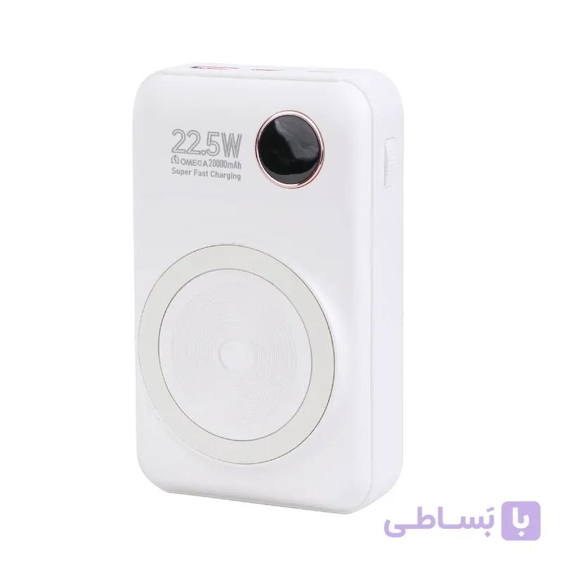 پاوربانک بی‌ سیم 22.5 وات امگا مدل PB2002 ظرفیت 20000 — تصویر 1