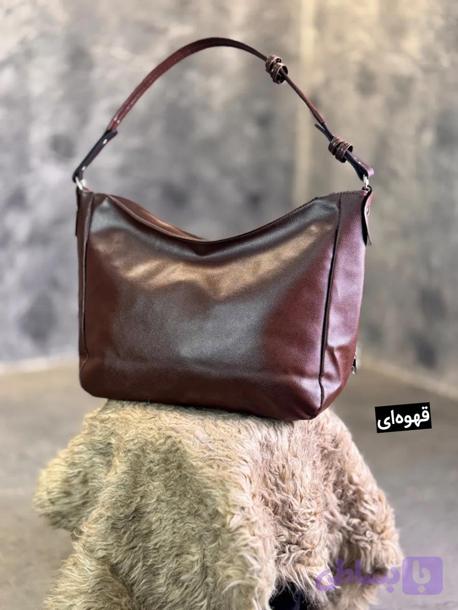 کیف چرم دو تیکه زیپ بغل کد 7271 — تصویر 1