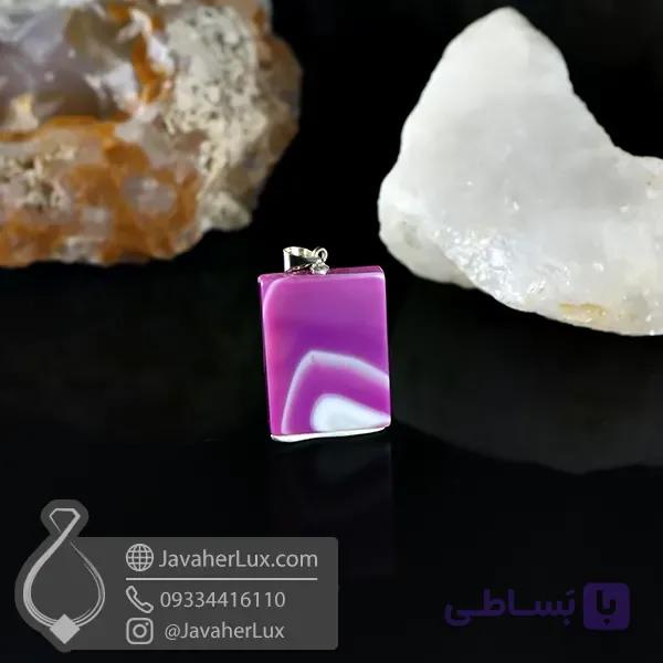 گردنبند عقیق سلیمانی صورتی _ کد : 400966 — تصویر 1