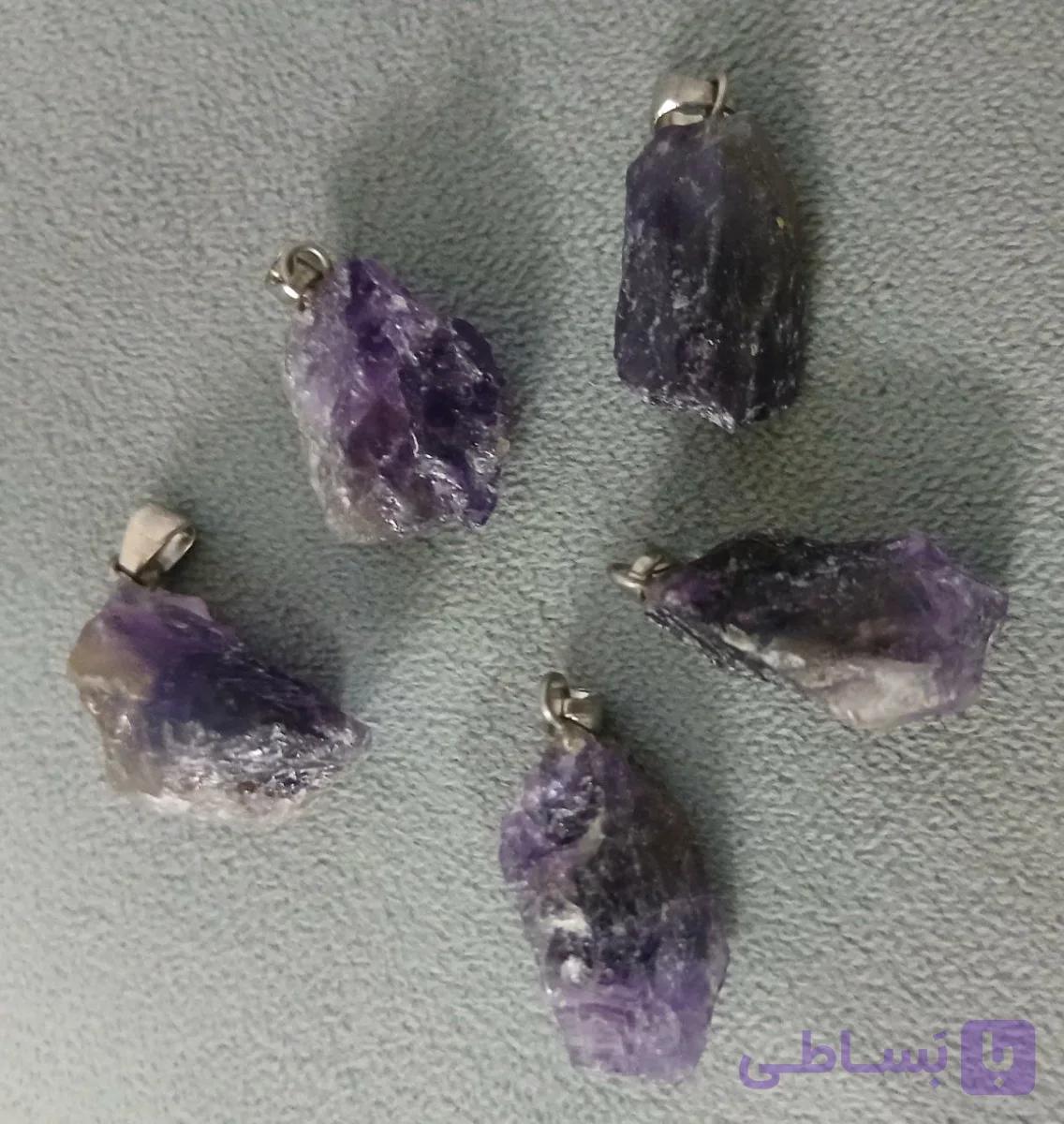 مدال آمیتیست سنگ راف طبیعی _ کد : 401005 — تصویر 1