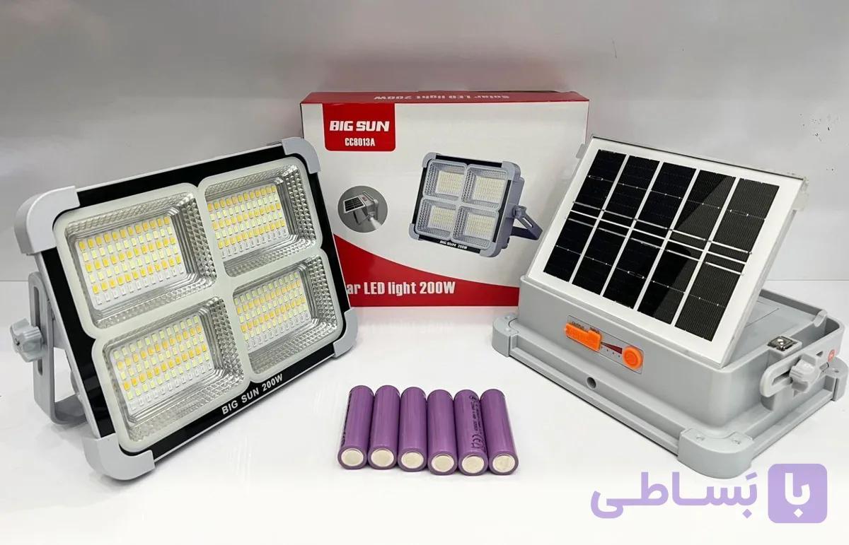 پروژکتور شارژی خورشیدی 200 وات مدل CC8013 — تصویر 1
