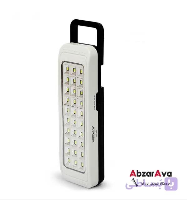 چراغ اضطراری ویداسی مدل WD‑823A –  سی لامپ SMD LED، دو حالت نوردهی، قابل شارژ — تصویر 1