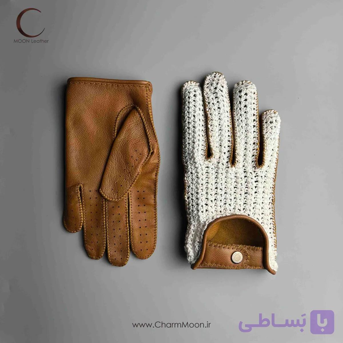 دستکش چرم رانندگی Oldmoney Pleko — تصویر 1