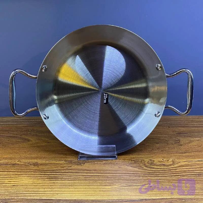 تابه دو دسته استیل کوچیک کد 32 — تصویر 1