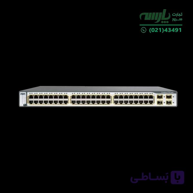 سوئیچ شبکه PoE مدیریتی سیسکو 48 پورت C3750V2-48PS-E — تصویر 1