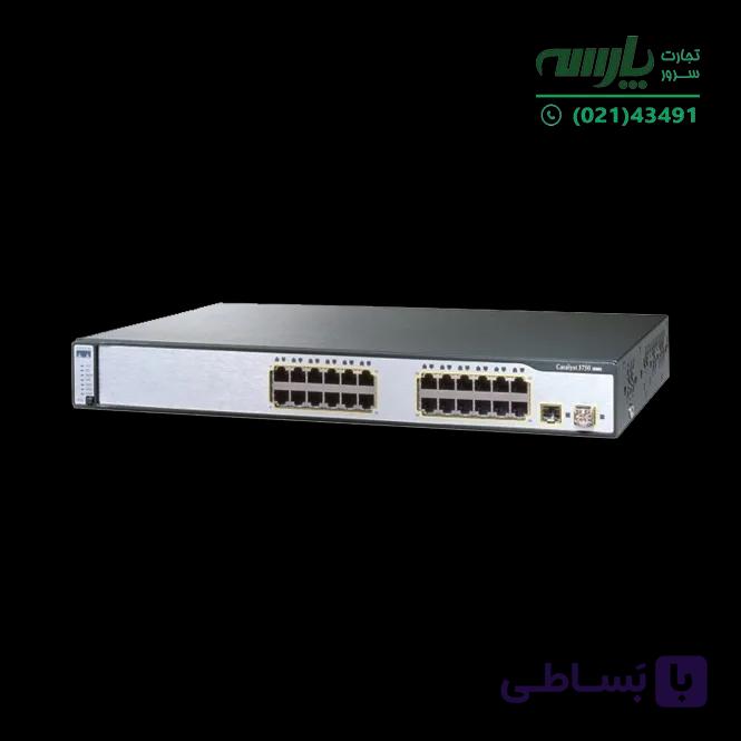 سوئیچ شبکه سیسکو 24 پورت WS-C3750-24TS-S — تصویر 1