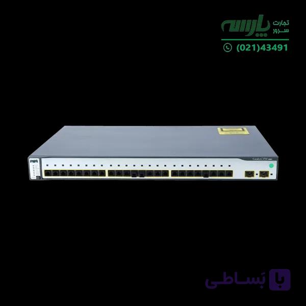 سوئیچ شبکه سیسکو 24 پورت WS-C3750-24FS-S — تصویر 1