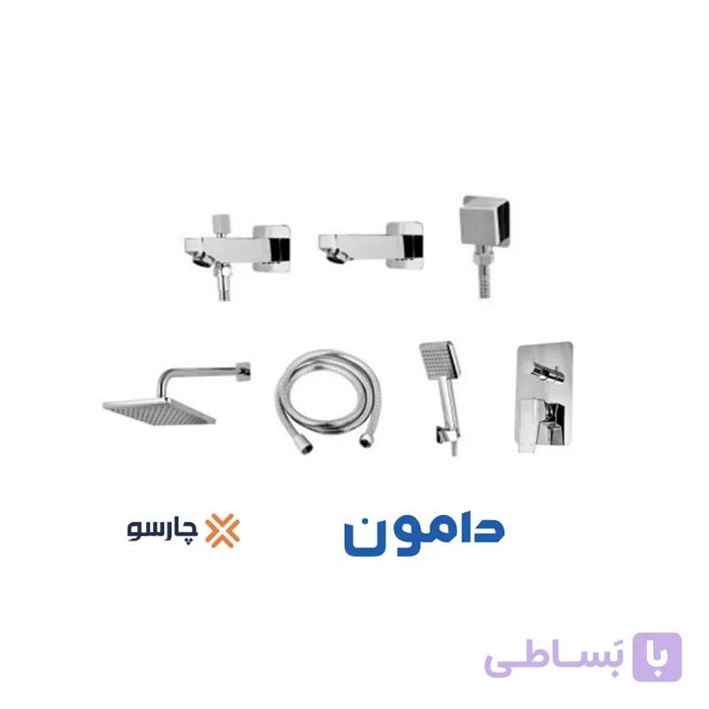 شیرآلات توکار کسری سری دامون فلت Damoon (Rectangle) کروم مات — تصویر 1