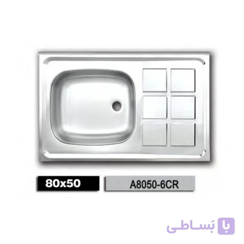 سینک معمولی براق اخوان دو لگن سایز 100 × 50 بسته چهار عددی