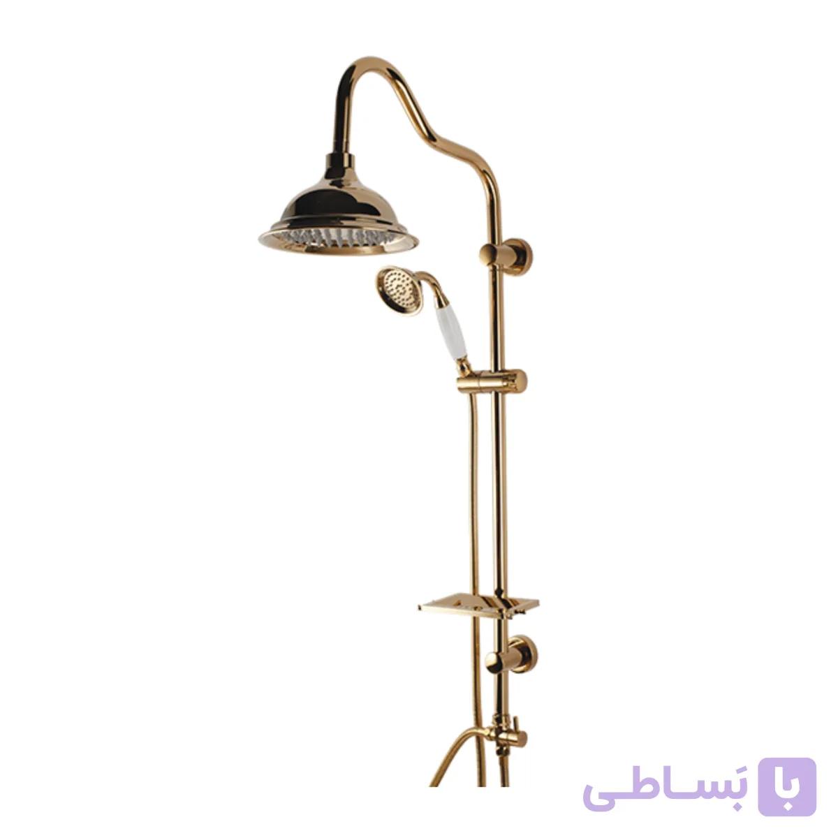 علم دوش دوکاره (یونیورست) کسری مدل سورنا سفید طلایی شیپوری — تصویر 1