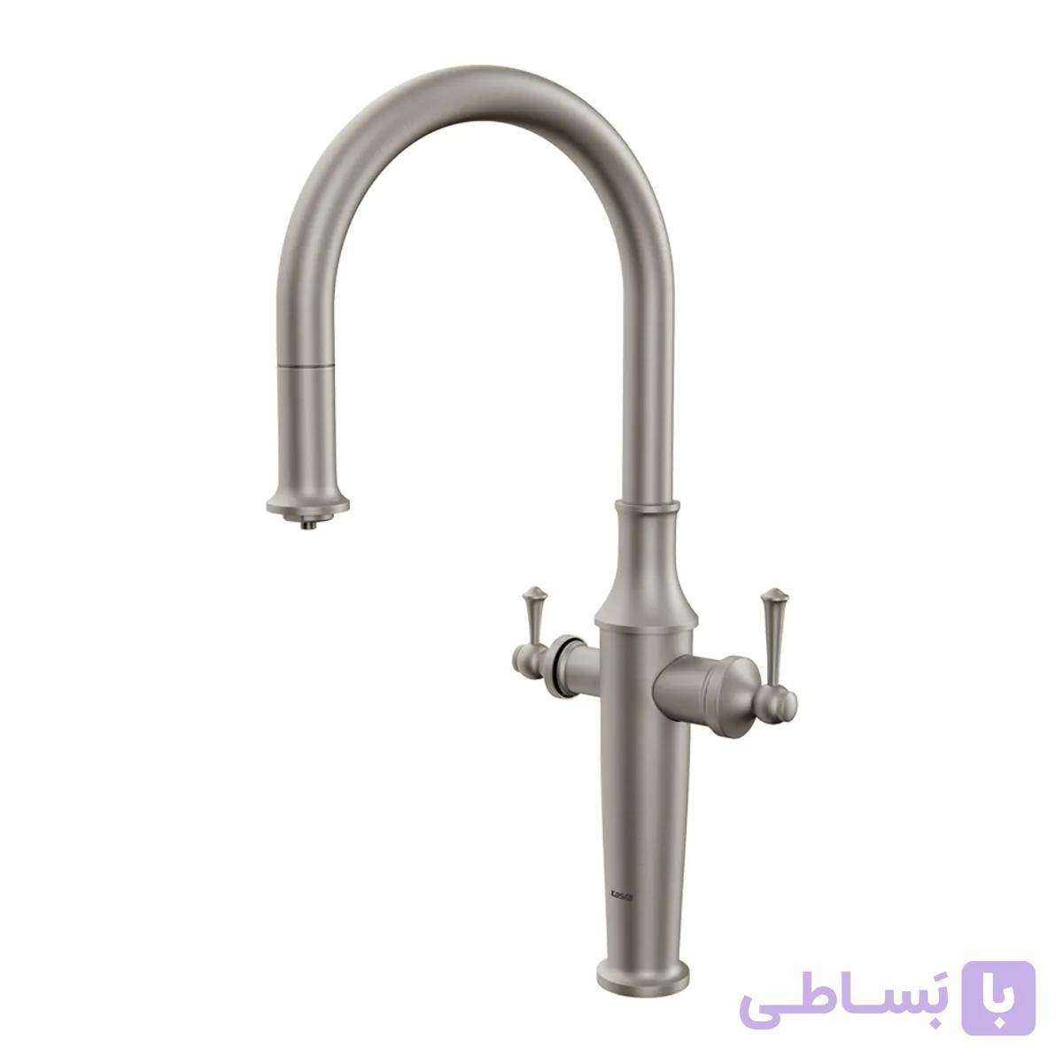 شیر ظرفشویی شاوری دومنظوره کسری مدل اسپوزا طلایی مات — تصویر 1