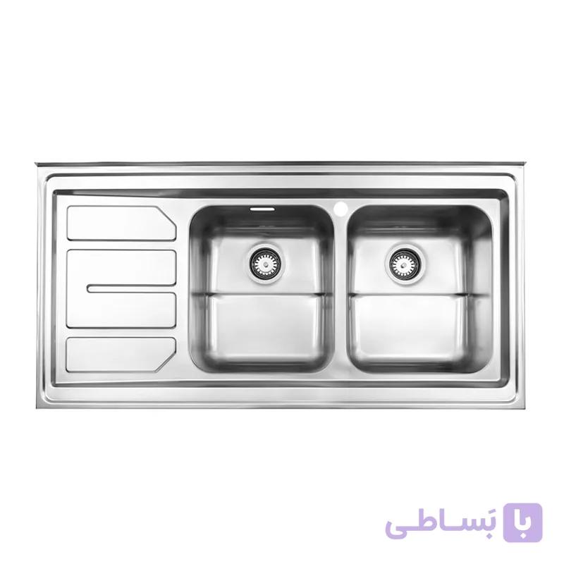 سينک ظرفشویی روکار فانتزی استیل البرز مدل 763 — تصویر 1