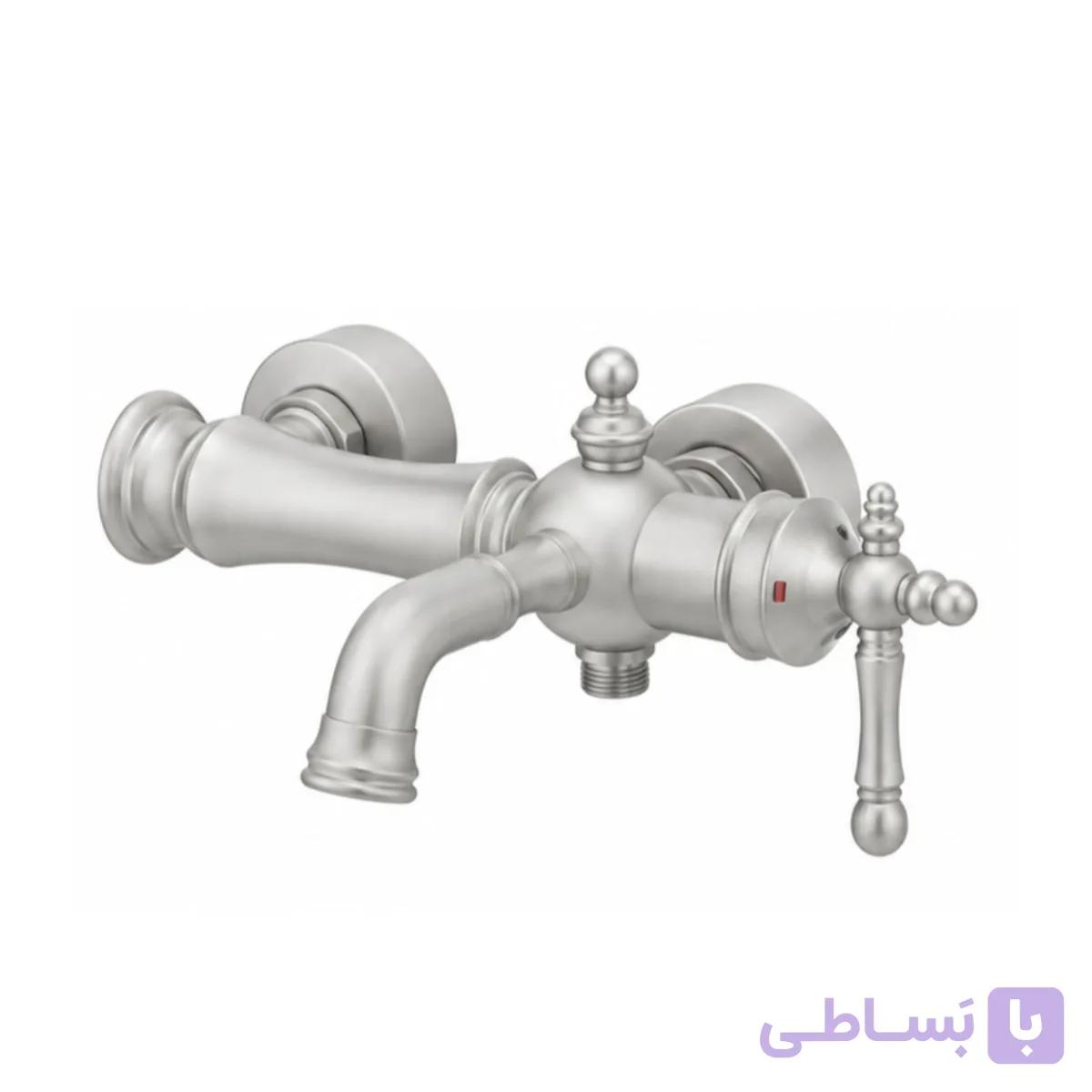 شیر دوش قهرمان مدل نگین کروم مات