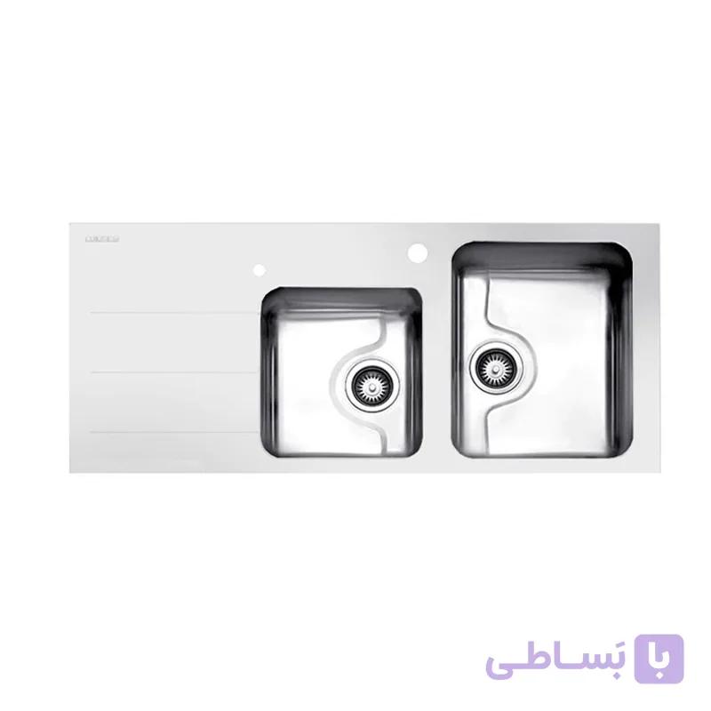 سینک ظرفشویی توکار استیل البرز مدل کریستال مشکی — تصویر 1