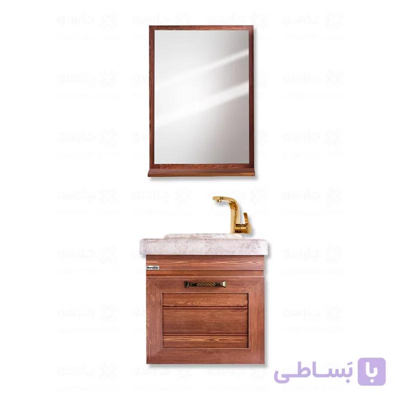 ست کابین روشویی و آینه چارسو مدل کارن (طول ۵۰ و ۶۰ cm) — تصویر 1